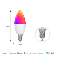 Ampoule intelligente E14 Matter 2026 pour la maison et l'hôtel, contrôle via application Android, commande vocale et par application, RGB 6W, lampe LED WiFi