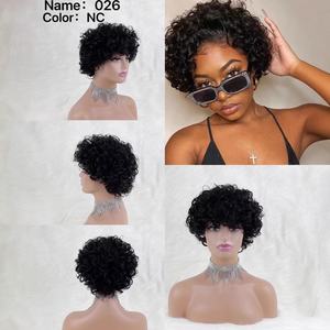 Exclusivo para Salones: Peluca Afro HD F-026, Cabello Rizado, Negro Sedoso, Cabello Brasileño, Se Puede Teñir, Encaje Transparente, Virgen - Product Image 2