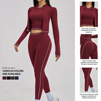 Ensemble de survêtement de yoga 3 pièces pour femme grande taille, respirant et anti-transpiration, avec short de sport et legging taille haute pour le fitness