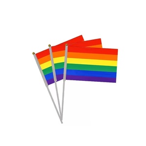 Banderas Personalizadas al por Mayor Hechas <span class=keywords><strong>de</strong></span> 100% Poliéster 14*21cm, Arcoíris LGBT Orgullo Homosexual Varios Tamaños - Product Image 1