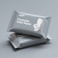 Papier toilette biodégradable ultra-doux, personnalisable OEM, 55g, 60g, 80g, jetable dans les toilettes, lingettes humides pour le nettoyage, marque JZZP, vente en gros