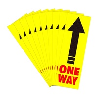 Directionnel jaune noir flèche sol décalcomanies étanche signe flèches directionnelles autocollants personnalisé une voie garder Distance signe marqueur