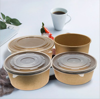 Bols à salade jetables en papier kraft biodégradable de qualité alimentaire King Garden, à paroi simple, pour usage industriel, logo personnalisable