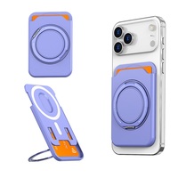 Dompet Kartu Magnetik Ultra Tipis MagSafe PC Hard Shell dengan Cincin Putar Penyangga dan Pegangan Jari untuk Ponsel