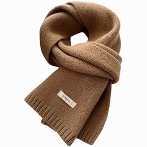 Bufanda de Lana de Color Sólido Otoño Invierno con Logotipo Personalizado, Bufanda Cálida de Punto Suave Unisex, Bufanda de Lana Australiana para Parejas - Product Image 4