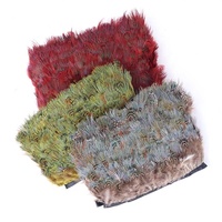 Garnitures de plumes de faisan vert nature 5-8cm frange avec ruban de satin pour la couture artisanat et costumes décoration motif lavé