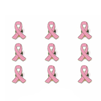 Ruban rose pour la sensibilisation au Cancer du sein, épingle de revers en métal émaillé, broche en ruban rose