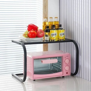 Multi Tier Kitchen Storage Rack Two Layers Metal Countertop Microwave Oven Spice Rack Standing Type - Product Image 3