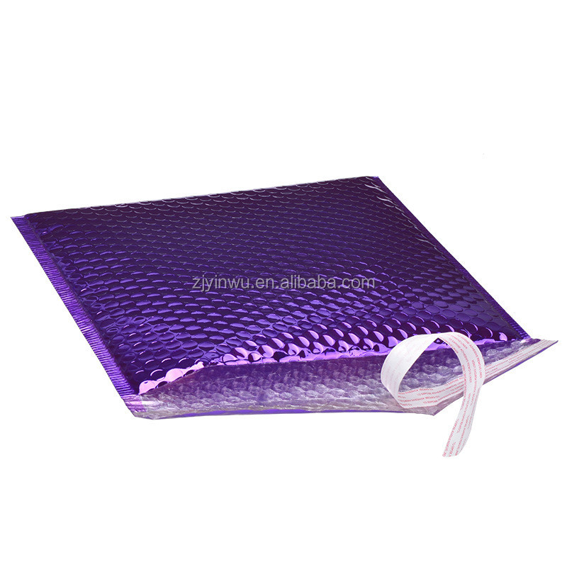 Divers impression Personnalisée En Aluminium violet bulle mailer Bulle Métallique Enveloppe de Courrier Express Sac