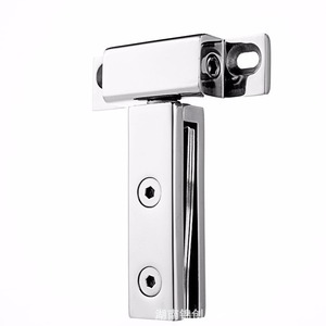 Charnière en verre en acier inoxydable 1,2 mm en forme de L, fixation murale, polie, pour porte de salle de bain - Product Image 1
