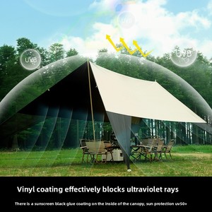 Toldo para acampar al aire libre con protector solar Lona <span class=keywords><strong>de</strong></span> campamento portátil Pegamento negro Cola <span class=keywords><strong>de</strong></span> <span class=keywords><strong>Milano</strong></span> Revestimiento impermeable e impermeable para picnics - Product Image 2