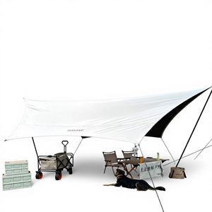 Factory Wholesale YUELANG 440x430cm UV-resistant Four-Season Waterproof 210D Oxford 6.0-7.0mm Camping Sun <b>Shelter</b> Tarp Rain Fly - Product Image 1