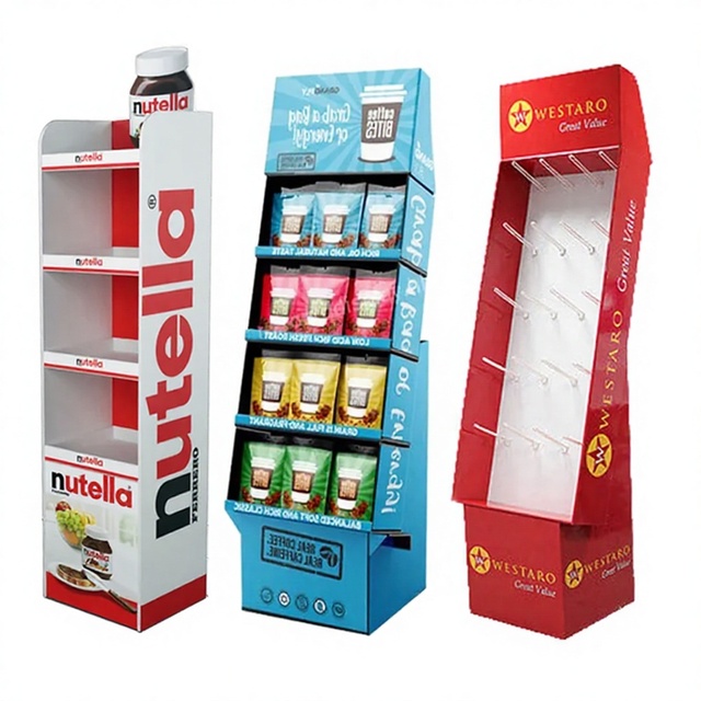 Custom Portable Eco-friendly Retail POS Corrugated Cardboard Display Stand for Snacks Potato Chips Advertising for Display Rack