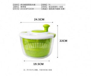 Nuevo Escurridor de Ensaladas Multiusos de Plástico, Lavador y Secador de Verduras con Tazón y Colador, Centrifugador de Lechuga - Product Image 4