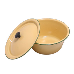 Juego de cuencos de almacenamiento grandes Esmalte duradero con características sostenibles Sopa de camping Patrón de mezcla de arroz Metal Plástico Acero <span class=keywords><strong>Porcelana</strong></span> - Product Image 5