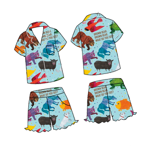 Conjunto de Pijamas Femininos de Verão com Camisa de Botão e Shorts Personalizados, Popular na Europa e América - Product Image 6
