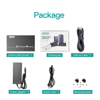 Hub USB 3.0 de Alta Velocidad con 10 Puertos, Sipolar A-103, Adaptador Divisor USB con Soporte de Carga Rápida para Teléfono Inteligente y Tableta