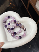 Bracelet en cristal naturel Sinyore Zichen Qimeng - Kunzite / Améthyste / Laque violette