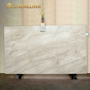 Mármol Aida, <span class=keywords><strong>Piedra</strong></span> Natural con Base Beige Intenso y Vetas Crema Sutiles, Baldosa de Mármol Resistente para Encimeras de Cocina y Áreas Exteriores - Product Image 3