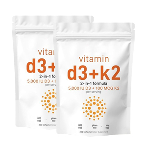 Cápsulas Blandas de Vitamina D3 K2 5000 UI 100 MCG 2 en 1, Apoyo Inmunológico, Sin GMO, Sin Gluten, Sin Soya, Suplemento - Product Image 5