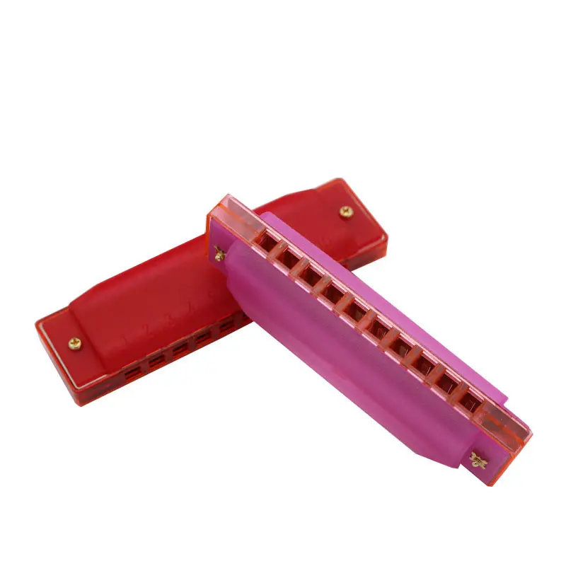 Nice quality with nice price Factory wholesale cheap price 10-hole harmonica 5 colors for choice kids musical instrument toy mouth organ in large stock could OEM