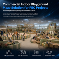 Parc de jeux d'aventure intérieur commercial avec toboggan souple rembourré, aménagement personnalisé pour projets FEC, certifié CE EN1176