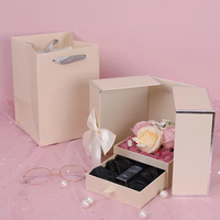 Boîte en papier écologique haut de gamme avec logo personnalisé, laminage mat, design créatif, fermeture magnétique à double porte, Saint-Valentin