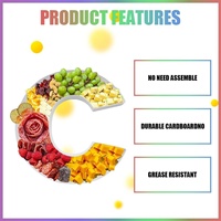 Boîte décorative remplissable en carton de 12 pouces en forme de lettre C, finition mate, estampage à chaud, personnalisable, pour aliments pour bébés, en carton.