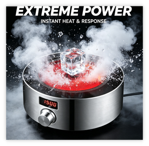 <span class=keywords><strong>Cocina</strong></span> Infrarroja Redonda AMOR Mini, Control por Perilla, 1200W Reales, Acero Inoxidable, Portátil, con Temporizador y Pantalla Digital - Product Image 5
