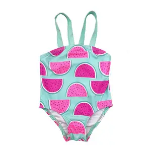 Watermelon Kid Swimwear For Toddler Girl One Piece Swimsuits girls bathing suits can be customized the whole printing design