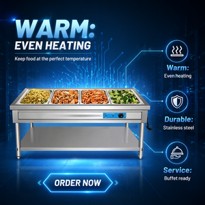Scaldavivande Elettrico in Acciaio Inox con Fondo Piatto e Riscaldamento Elettrico per <span class=keywords><strong>Buffet</strong></span> e Ristoranti - Product Image 4