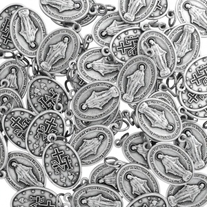 Medaglie e Ciondoli Miracolosi in Confezione Convenienza (Regolare 1 Pollice) Placcati Argento, Regali Cattolici per l'Evangelizzazione - Product Image 1