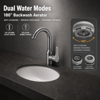 Robinet de lavabo monotrou en acier inoxydable 304 gris anthracite, mitigeur de salle de bain moderne