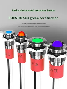 HBAN IP67 Metall-LED RGB Dreifarbige 220VAC Pilotleuchte UL-Zertifiziert 6mm IP67 Geräte-Anzeigeleuchten mit Kabeln - Product Image 1