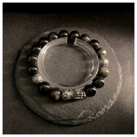 Bracelet en obsidienne fait main à la mode, motif queue de renard, porte-bonheur avec pièces de monnaie chinoises anciennes traditionnelles, unisexe