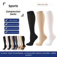 Chaussettes de compression pour hommes et femmes, soutien des mollets, course à pied, cyclisme, chaussettes de sport à gradient