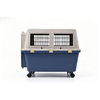 Cage de transport pour animaux de compagnie en plastique rigide, coque épaisse, confortable, facile à transporter, avec roues silencieuses pour chiens et chats