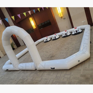 Arène gonflable commerciale en PVC blanc de 16,5 x 16,5 pieds pour voitures tamponneuses, piste de course gonflable pour voitures tamponneuses, périmètre gonflable pour enfants - Product Image 6