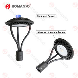 ไฟสวน LED IP65 130Lm/W 60W 100W 150W ETL CETL ROHS รับประกัน 5 ปี พร้อมเซ็นเซอร์ตรวจจับแสงและตรวจจับความเคลื่อนไหว ไฟเสา LED - Product Image 6