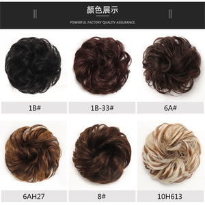 Anneau à cheveux en caoutchouc pour extensions, perruques, chignons et coiffures bouclées, en fibre haute température, style bourgeon de fleur - Product Image 2