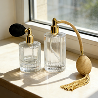 Flacon de parfum en verre transparent avec logo personnalisé, atomiseur anti-fuite pour cadeau de parfum de marque