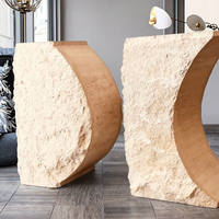 Table basse en pierre de travertin YDSTONE, moderne, écologique, faite à la main, décoration de salon, table d'art créative