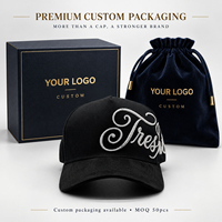 Casquettes de baseball avec logo personnalisé brodé, casquette de baseball en gros, sergé noir de qualité supérieure, broderie 3D, visière incurvée, casquette pour homme