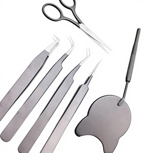 Pince à épiler professionnelle noire mate, pince à épiler en vison, pointe argentée, acier inoxydable, anti-magnétique, durable, pince à épiler pour cils - Product Image 1