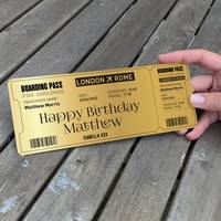 Véhicules de voyage personnalisés en métal doré pour cartes d'embarquement, bons de voyage d'anniversaire et billets d'avion à prix réduits, en gros