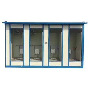 Toilettes portables Salle de bains préfabriquées Conception Maison de conteneur extérieur Structure en acier bleu personnalisée Flexible Traditionnel