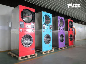 Completamente automatico commerciale lavatrice Stack lavatrice asciugatrice a gettoni con asciugatrice per il negozio di lavanderia Self Service - Product Image 5