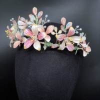 AT-4655 AFLODY Offre Spéciale usine vente en gros de bijoux de couleur vive à la main résine fleur fée diadème accessoires de cheveux de mariée