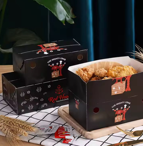 Caja de Papel Personalizada con Relieve, Biodegradable, Impermeable, Portátil, Ecológica y Desechable para Pollo Frito, Hamburguesas, Pescado y Patatas Fritas - Product Image 3