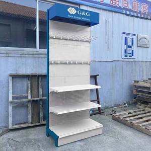 Precio de Fábrica, Estantes de Supermercado Azules y Blancos, Exhibidores, Soportes de Exhibición, Organizador de Productos de Herramientas Eléctricas para Jardín - Product Image 1